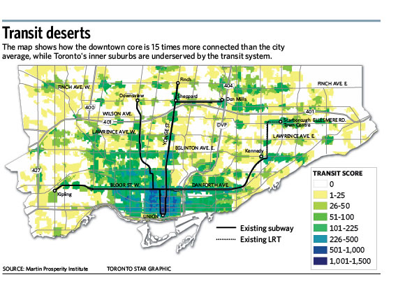 Toronto Star Graphic: Transit Deserts